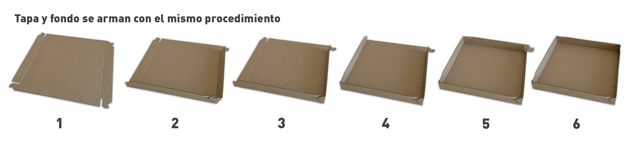 Caja autoarmable, tapa más fondo con encastre